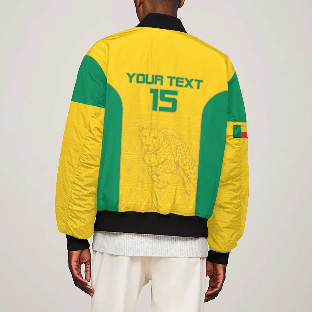 Afro Benin Football Custom Bomber Jacket Come On Les Guepards - African Pride