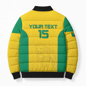 Custom Benin Football Bomber Puffer Jacket Go Champions Les Guepards