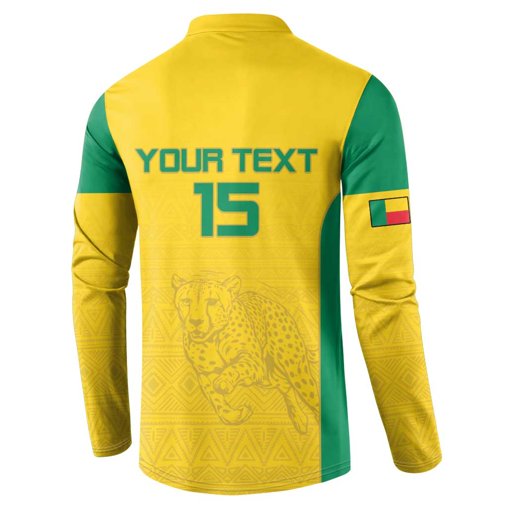 Custom Benin Football Button Sweatshirt Go Champions Les Guepards
