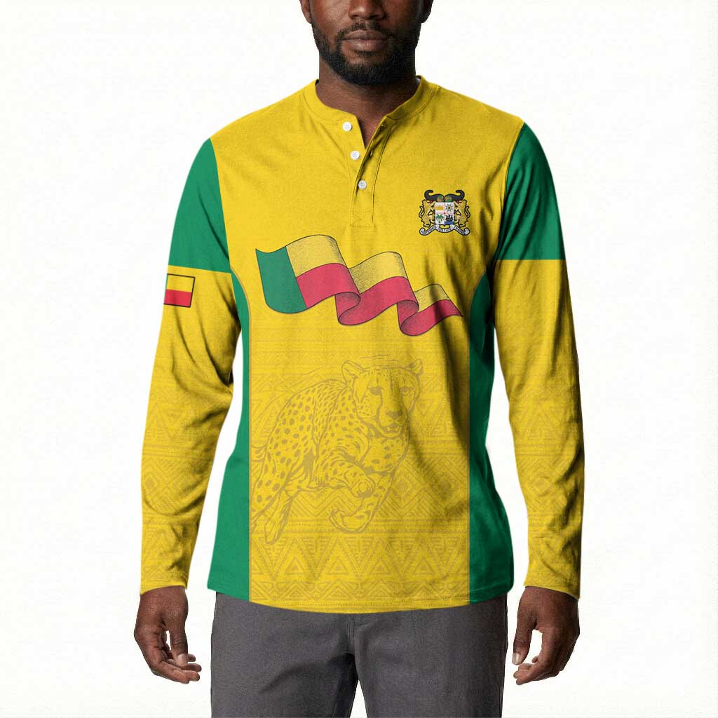 Custom Benin Football Button Sweatshirt Go Champions Les Guepards