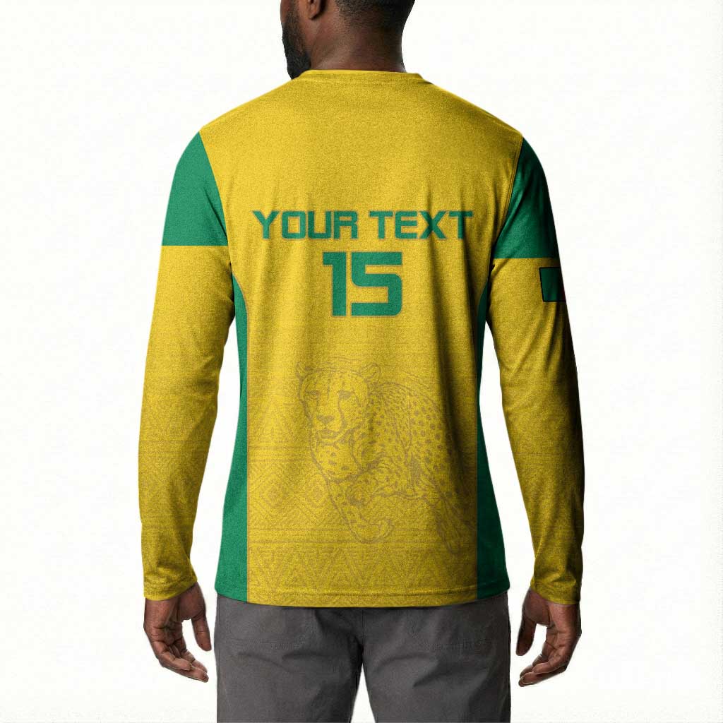 Custom Benin Football Button Sweatshirt Go Champions Les Guepards