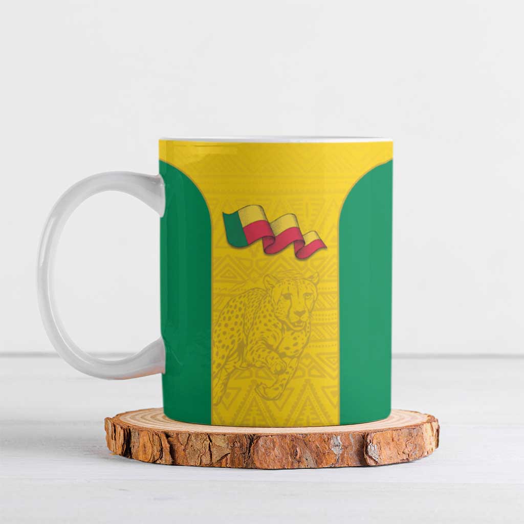 Custom Benin Football Ceramic Mug Go Champions Les Guepards