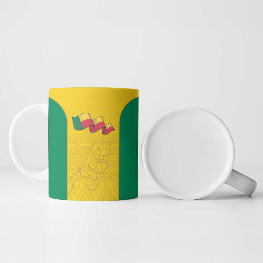 Custom Benin Football Ceramic Mug Go Champions Les Guepards