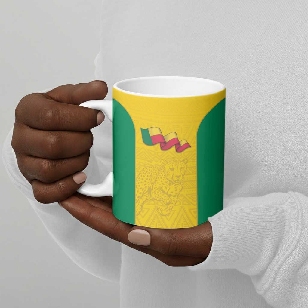 Custom Benin Football Ceramic Mug Go Champions Les Guepards