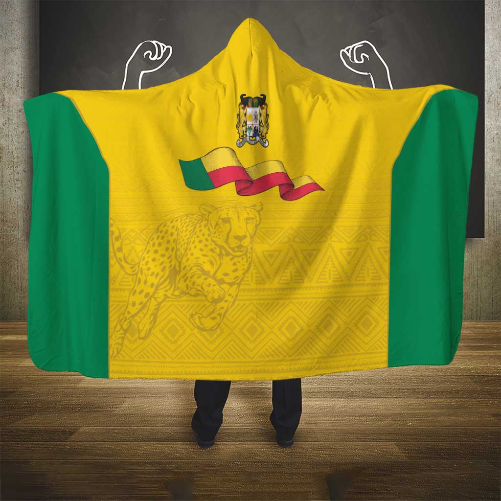 Afro Benin Football Hooded Blanket Come On Les Guepards - African Pride