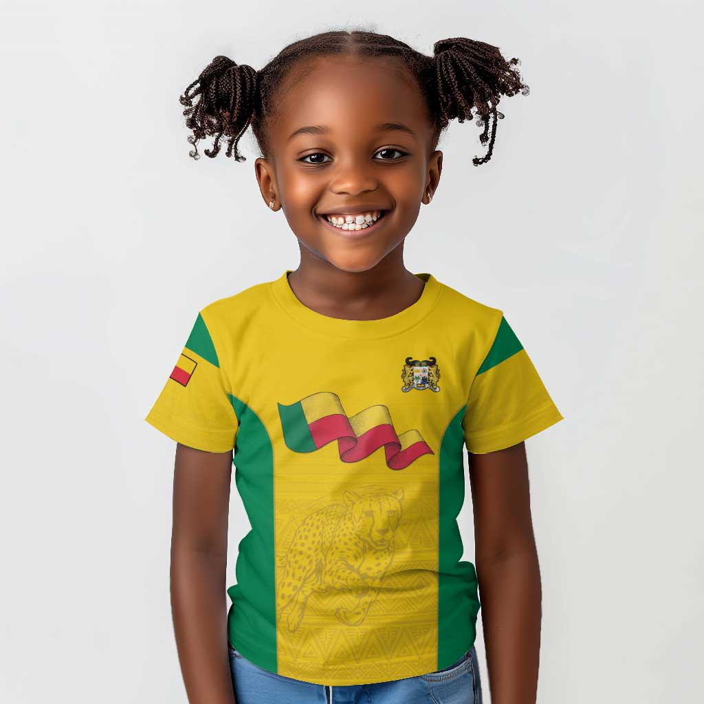 Afro Benin Football Custom Kid T shirt Come On Les Guepards LT15