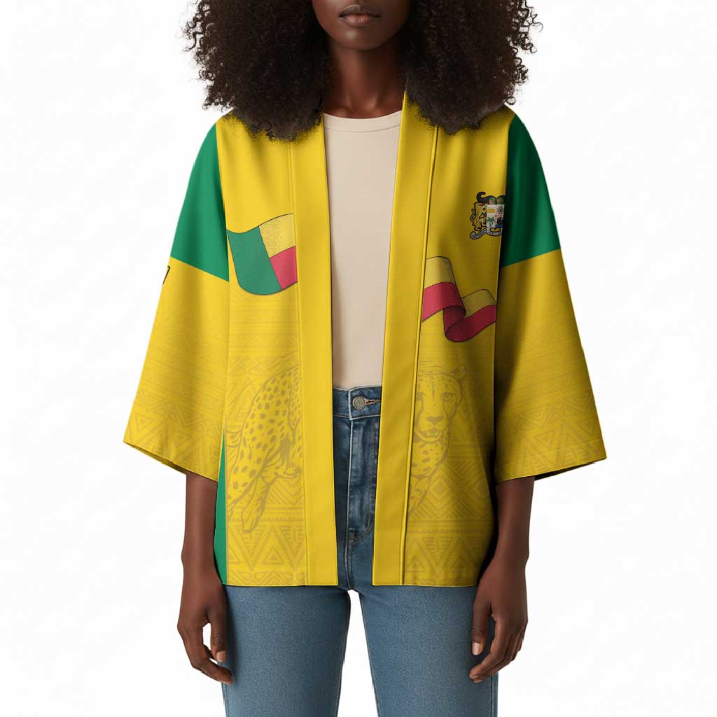 Custom Benin Football Kimono Go Champions Les Guepards