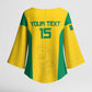 Custom Benin Football Kimono Sleeve Blouse Go Champions Les Guepards
