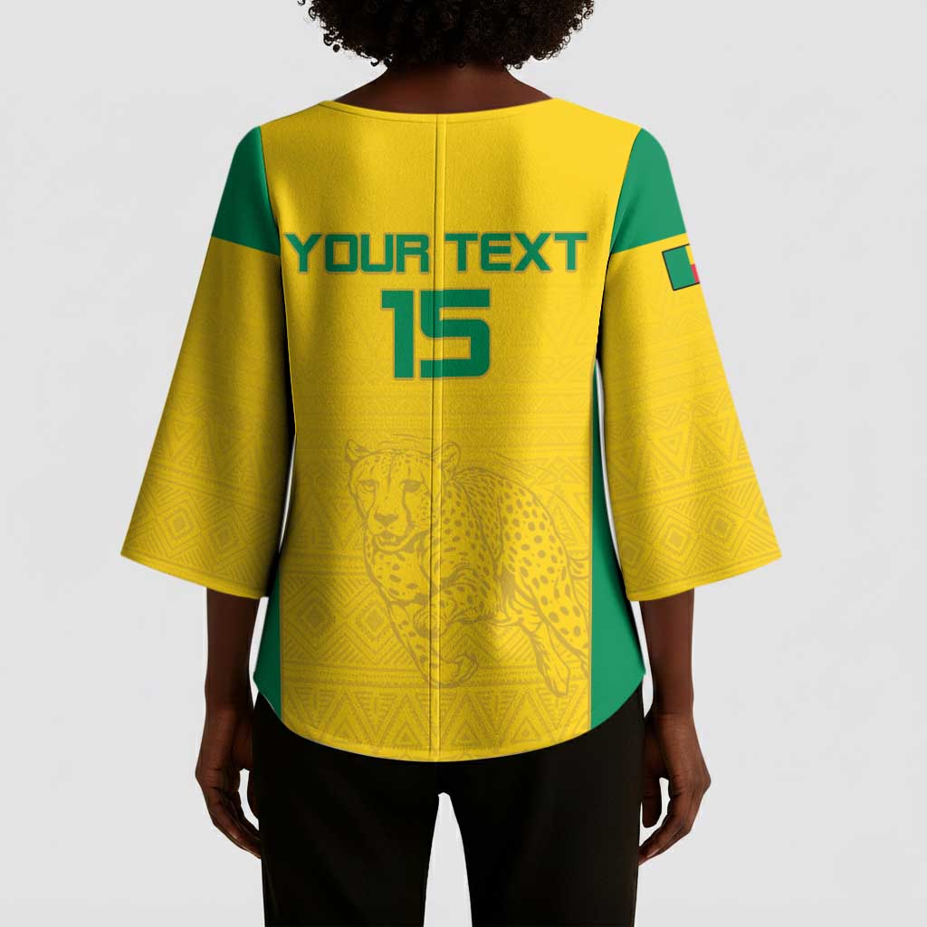 Custom Benin Football Kimono Sleeve Blouse Go Champions Les Guepards