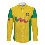 Afro Benin Football Custom Long Sleeve Button Shirt Come On Les Guepards - African Pride