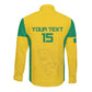 Afro Benin Football Custom Long Sleeve Button Shirt Come On Les Guepards - African Pride