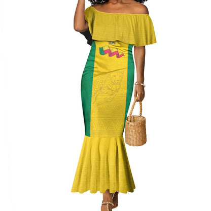 Afro Benin Football Custom Mermaid Dress Come On Les Guepards LT15