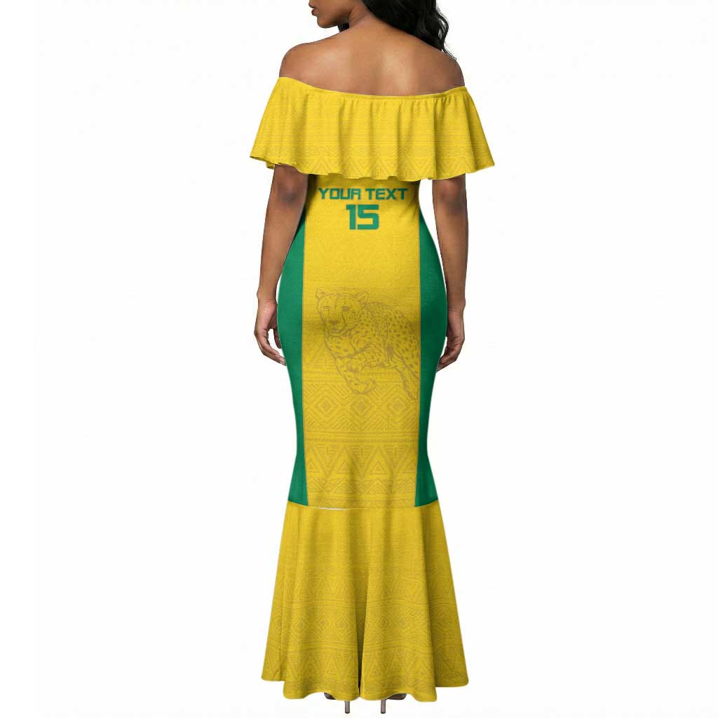 Afro Benin Football Custom Mermaid Dress Come On Les Guepards LT15