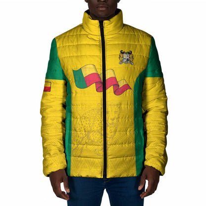 Custom Benin Football Padded Jacket Go Champions Les Guepards