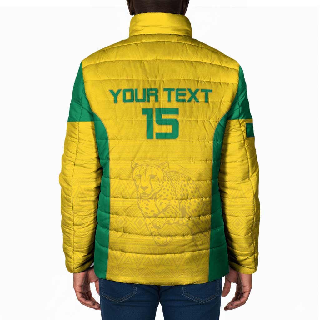 Custom Benin Football Padded Jacket Go Champions Les Guepards