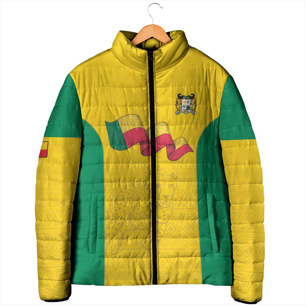 Custom Benin Football Padded Jacket Go Champions Les Guepards