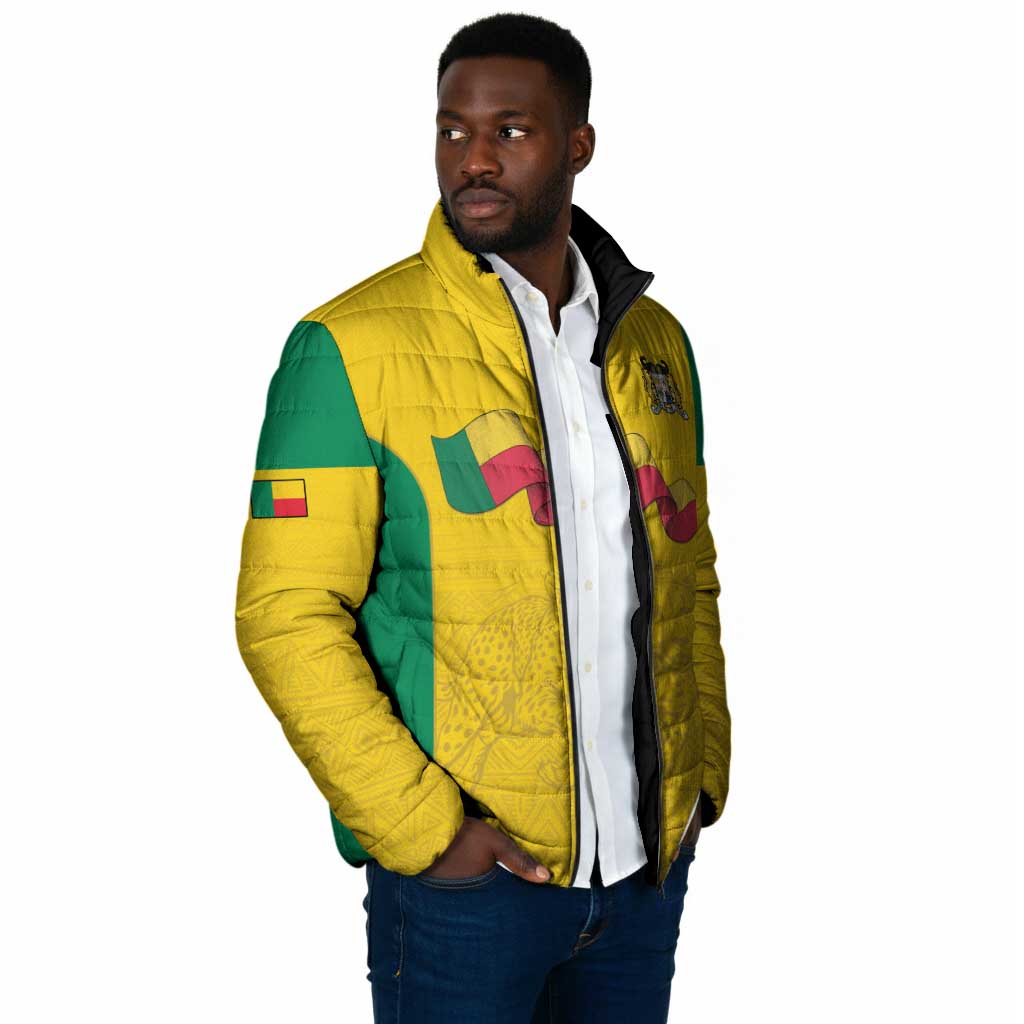 Custom Benin Football Padded Jacket Go Champions Les Guepards