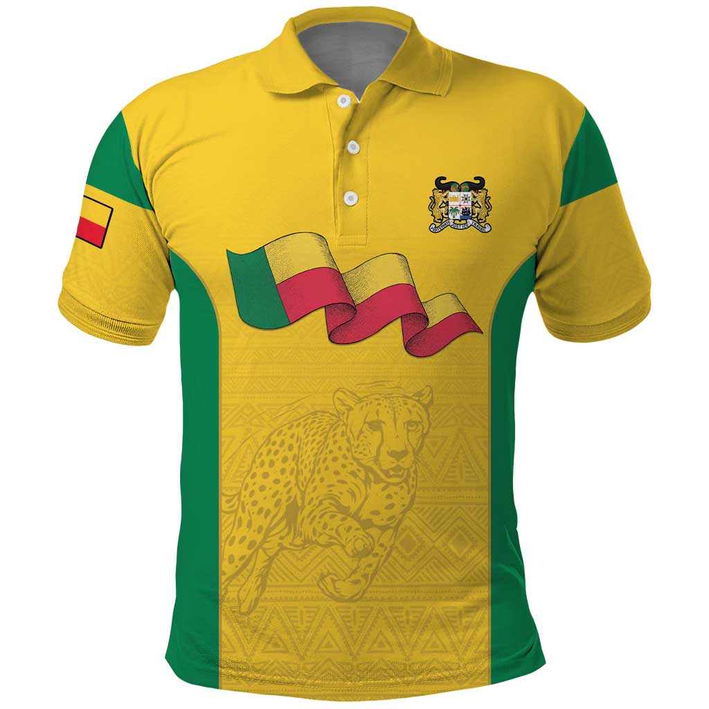 Afro Benin Football Custom Polo Shirt Come On Les Guepards LT15