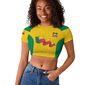 Afro Benin Football Custom Raglan Cropped T shirt Come On Les Guepards LT15
