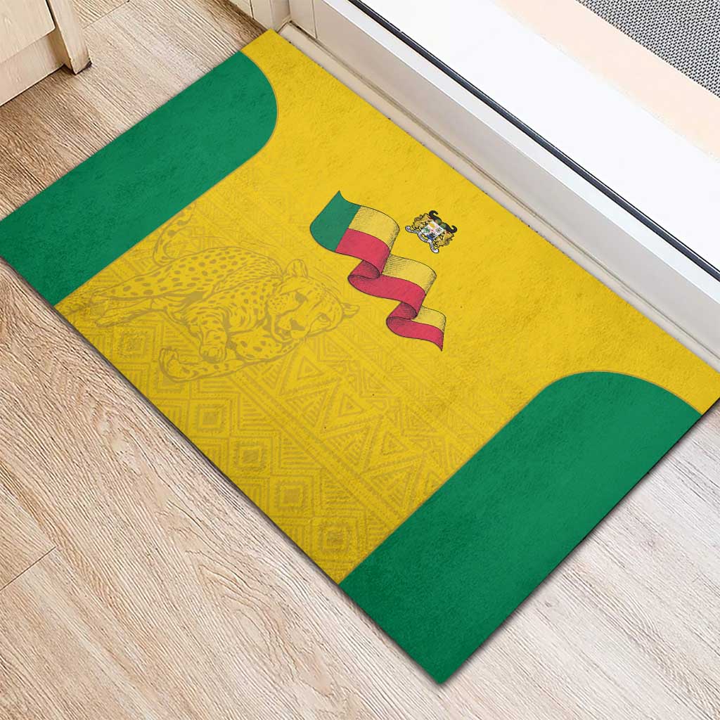 Afro Benin Football Rubber Doormat Come On Les Guepards - African Pride