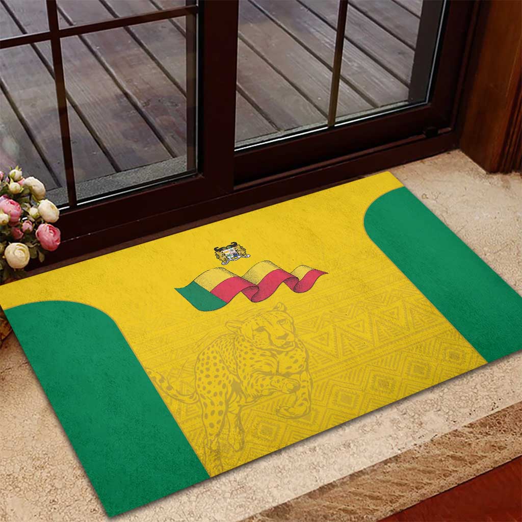 Afro Benin Football Rubber Doormat Come On Les Guepards - African Pride