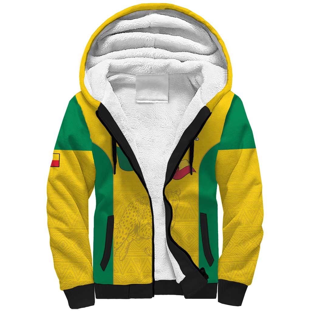 Afro Benin Football Custom Sherpa Hoodie Come On Les Guepards - African Pride