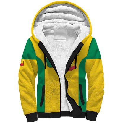 Afro Benin Football Custom Sherpa Hoodie Come On Les Guepards - African Pride
