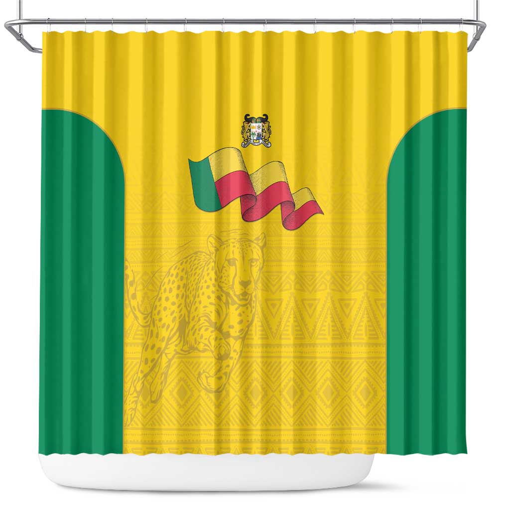 Afro Benin Football Shower Curtain Come On Les Guepards - African Pride
