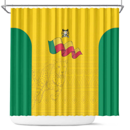 Afro Benin Football Shower Curtain Come On Les Guepards - African Pride