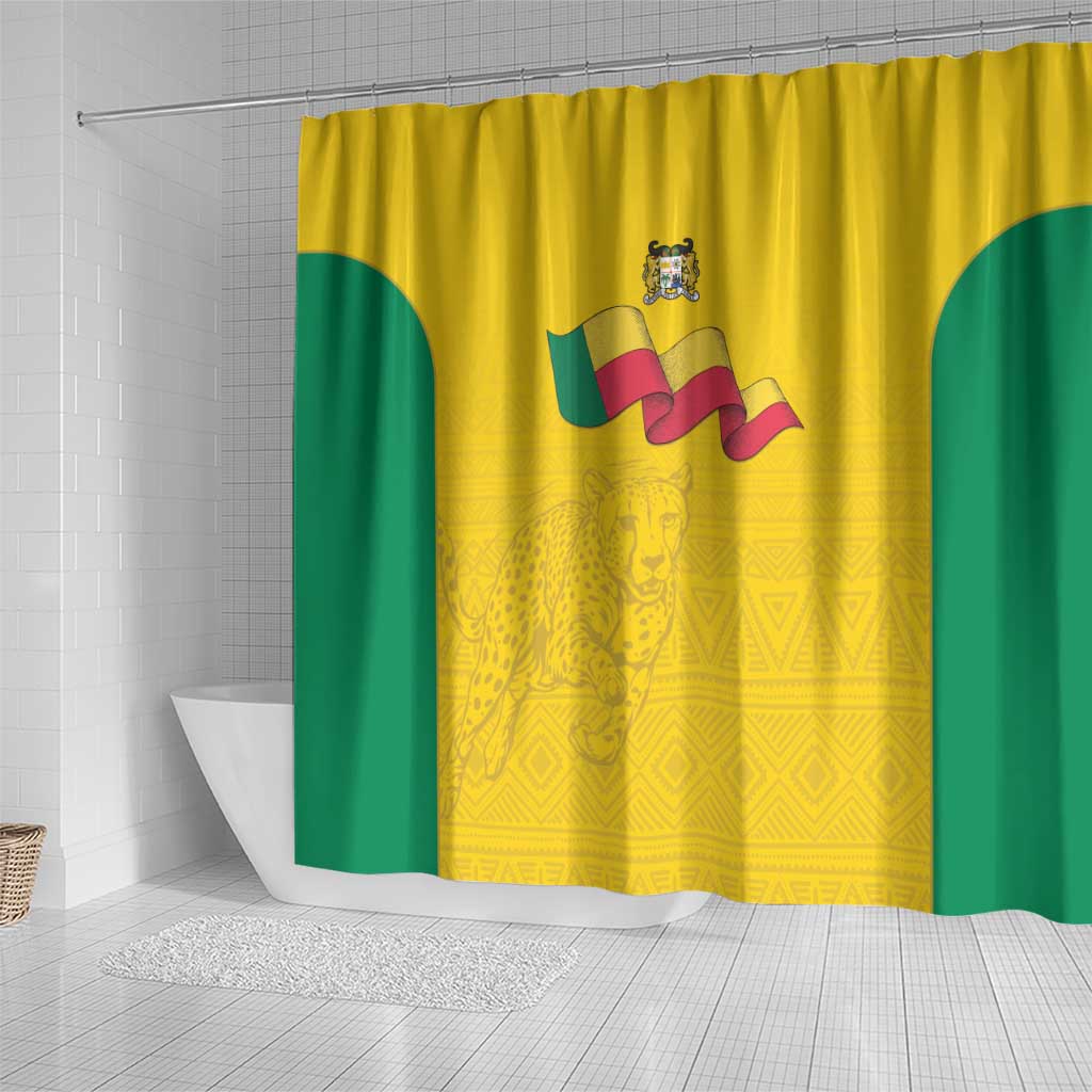 Afro Benin Football Shower Curtain Come On Les Guepards - African Pride