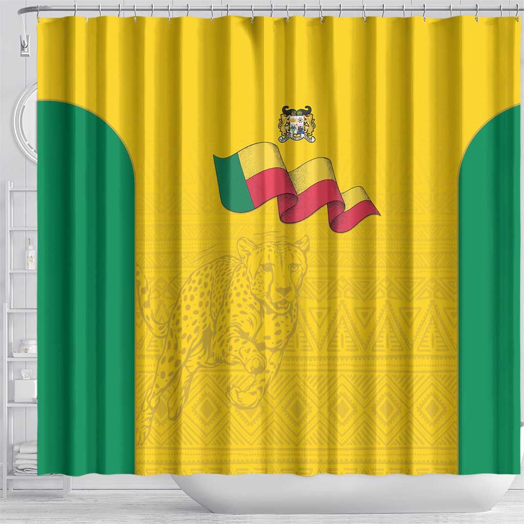 Afro Benin Football Shower Curtain Come On Les Guepards - African Pride