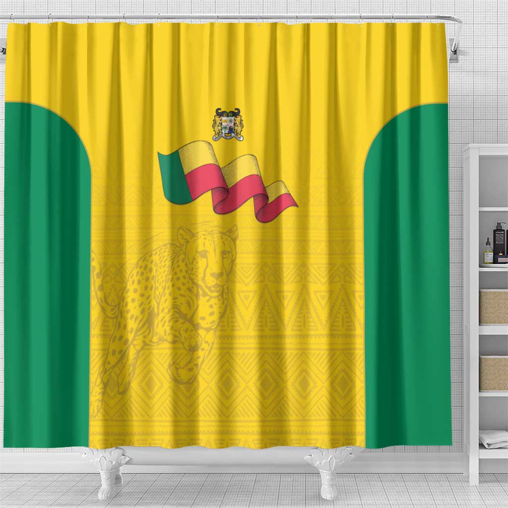 Afro Benin Football Shower Curtain Come On Les Guepards - African Pride