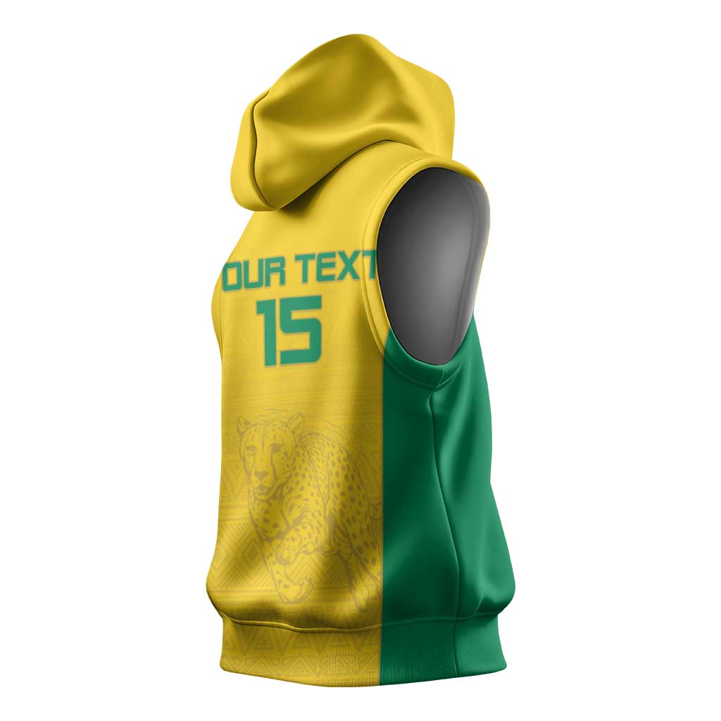 Afro Benin Football Custom Sleeveless Hoodie Come On Les Guepards - African Pride