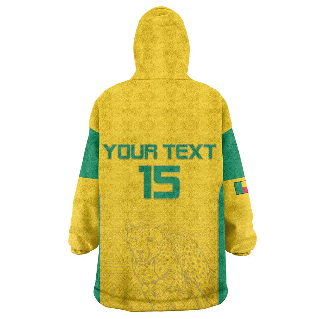 Afro Benin Football Custom Wearable Blanket Hoodie Come On Les Guepards - African Pride