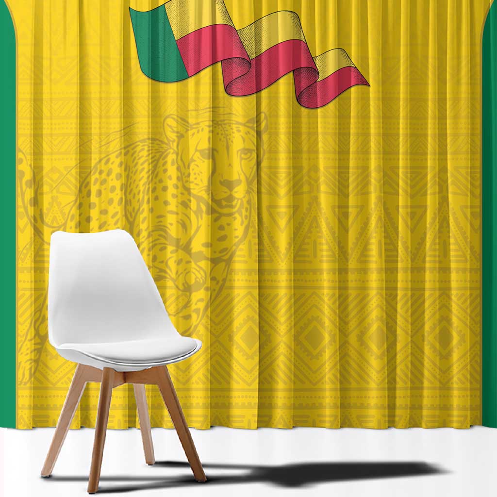 Afro Benin Football Window Curtain Come On Les Guepards - African Pride