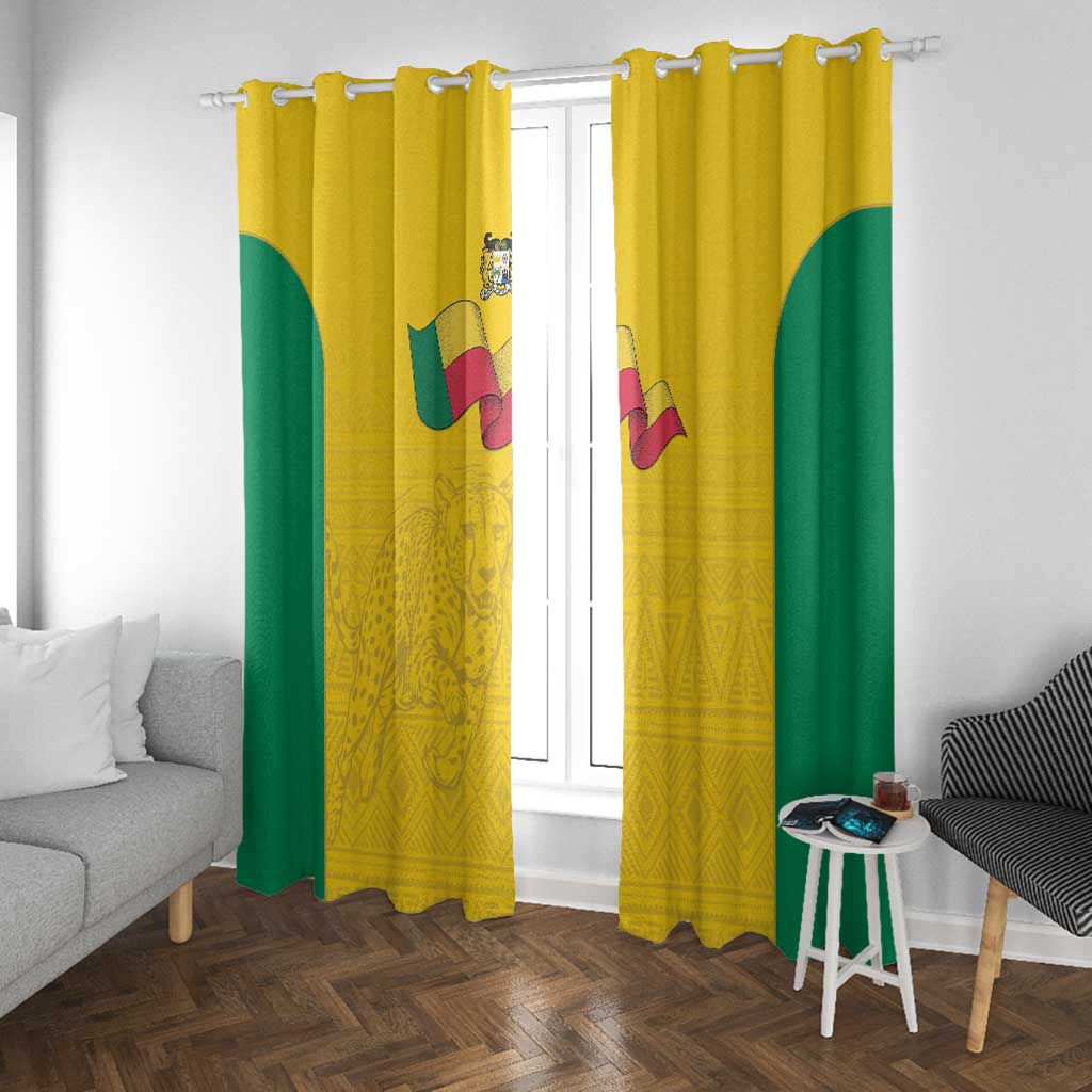 Afro Benin Football Window Curtain Come On Les Guepards - African Pride