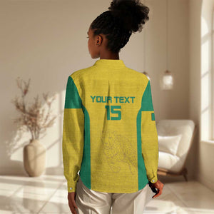Afro Benin Football Custom Women Casual Shirt Come On Les Guepards - African Pride