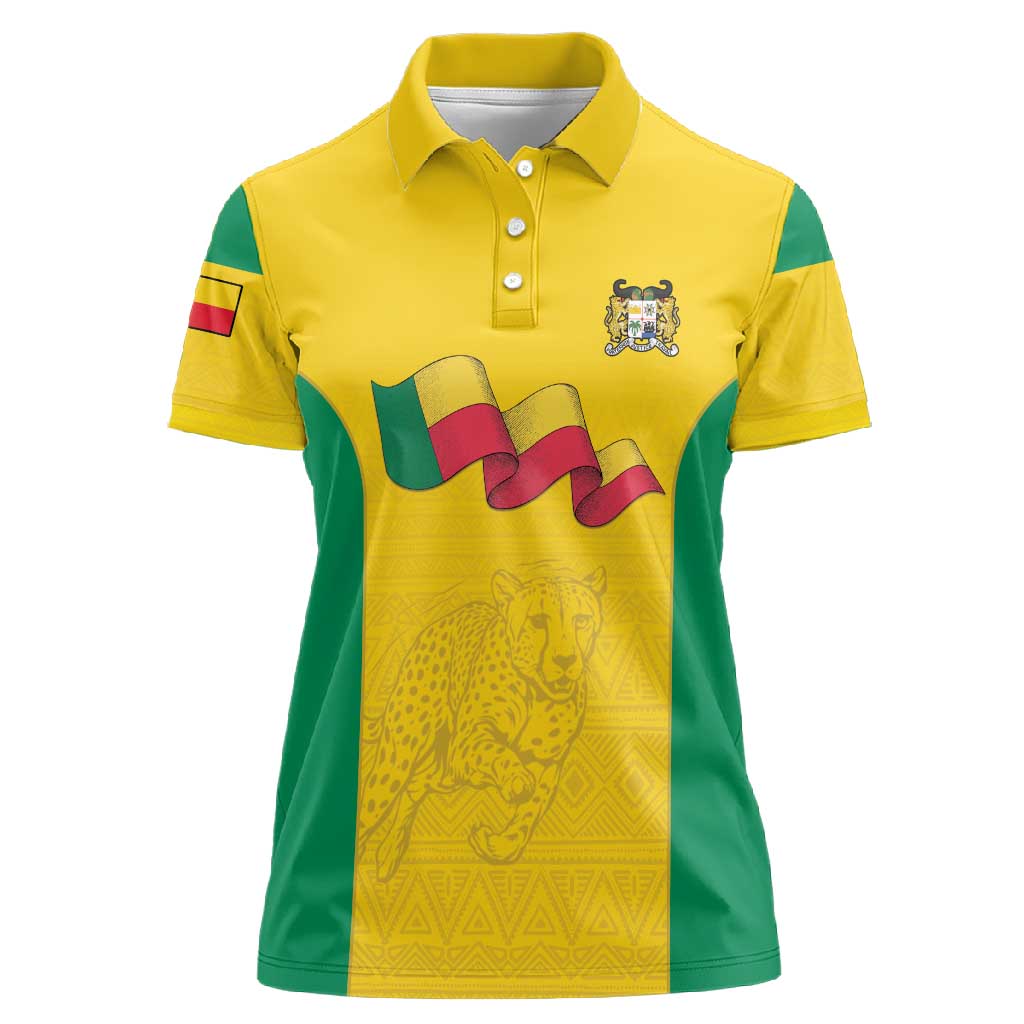 Afro Benin Football Custom Women Polo Shirt Come On Les Guepards LT15