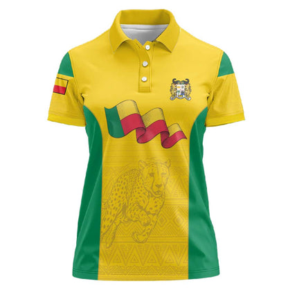 Afro Benin Football Custom Women Polo Shirt Come On Les Guepards LT15