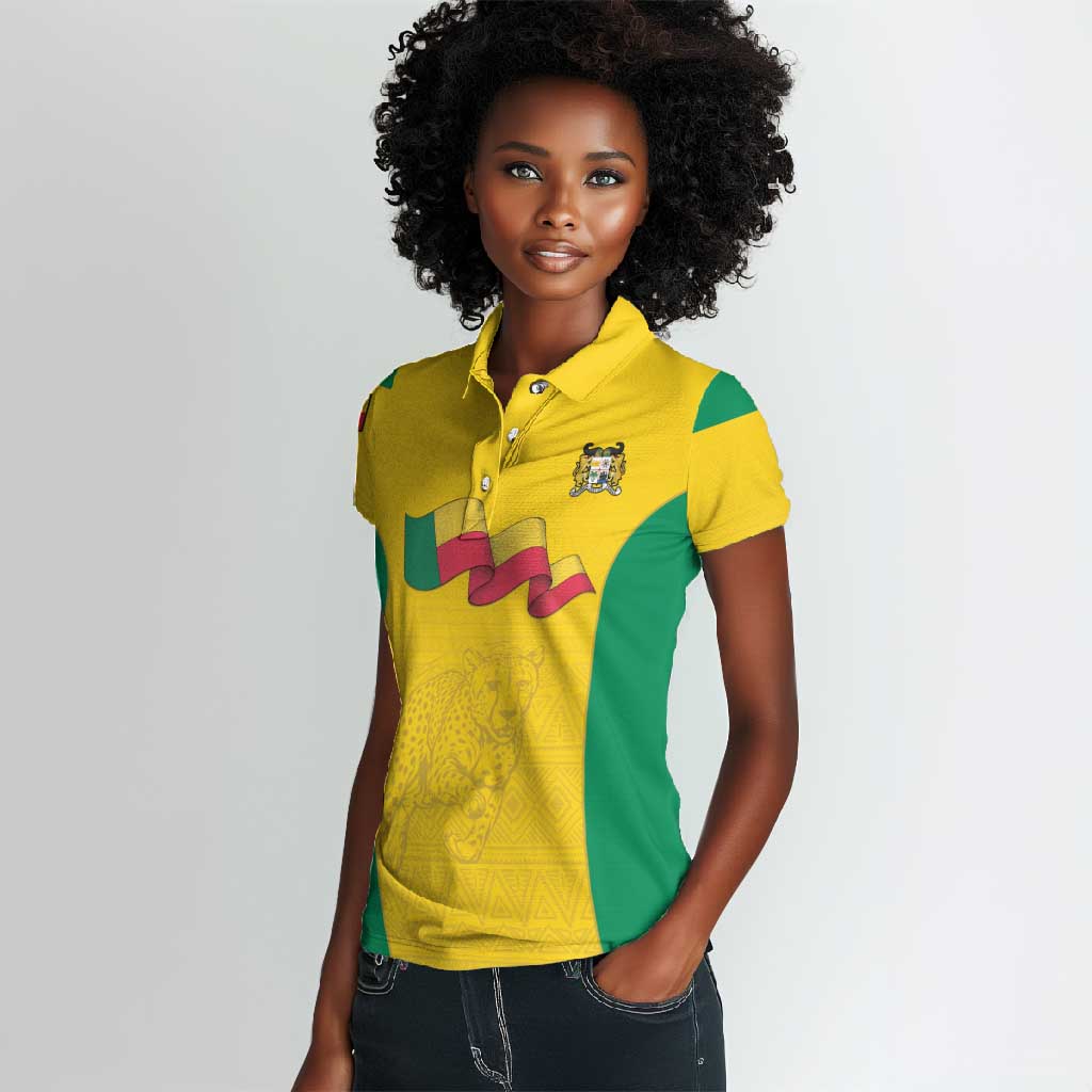Afro Benin Football Custom Women Polo Shirt Come On Les Guepards LT15