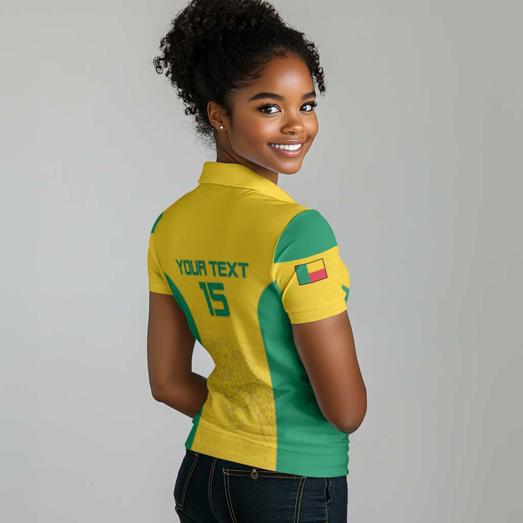 Afro Benin Football Custom Women Polo Shirt Come On Les Guepards LT15