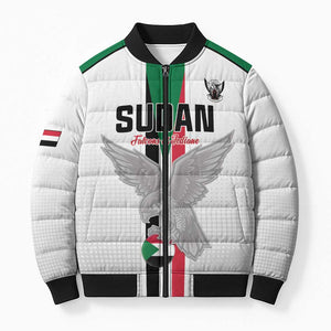 Custom Sudan Football Bomber Puffer Jacket Go Champions Falcons of Jediane