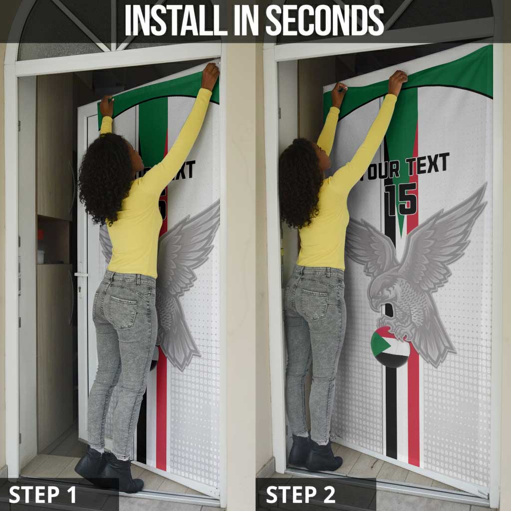Custom Sudan Football Door Cover Go Champions Falcons of Jediane
