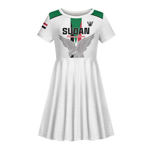 Afro Sudan Football Custom Kid Short Sleeve Dress Come On Falcons of Jediane LT15