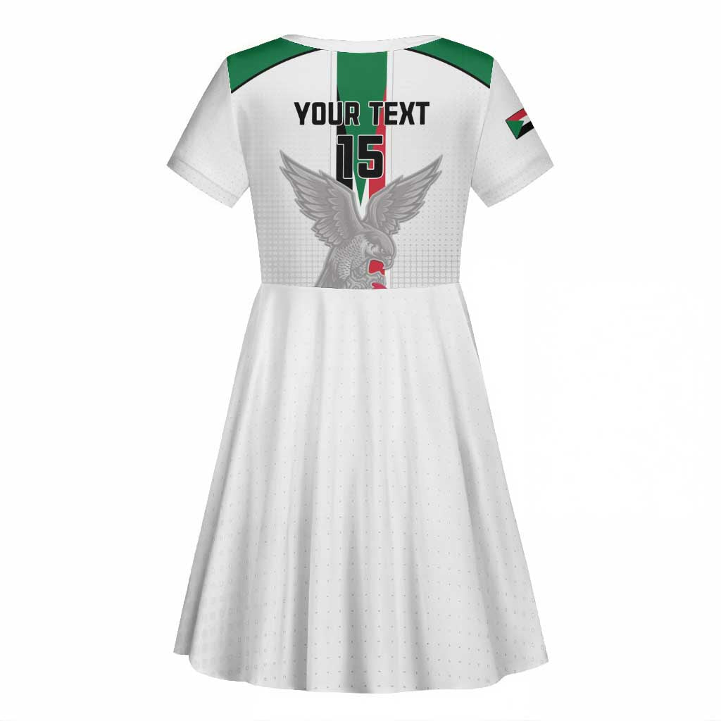 Afro Sudan Football Custom Kid Short Sleeve Dress Come On Falcons of Jediane LT15