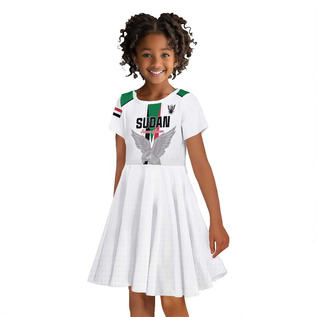 Afro Sudan Football Custom Kid Short Sleeve Dress Come On Falcons of Jediane LT15