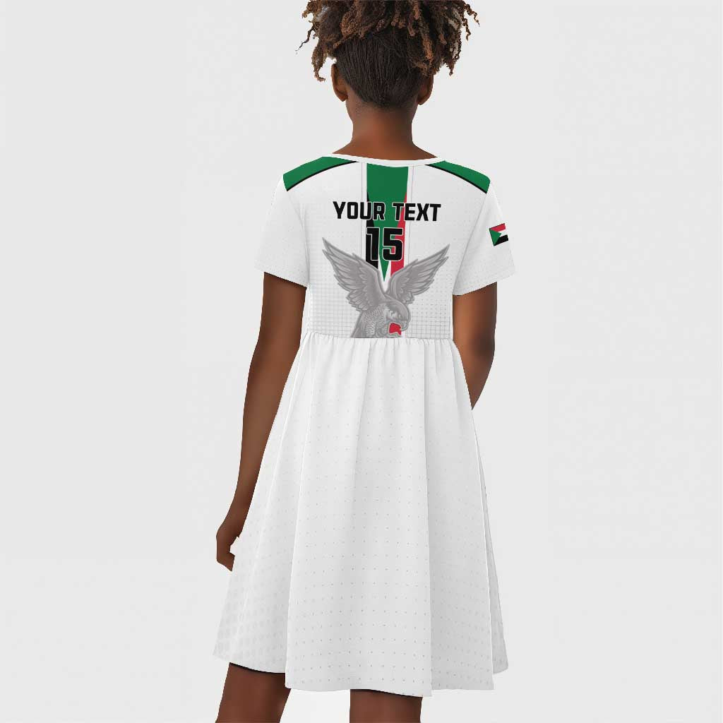 Afro Sudan Football Custom Kid Short Sleeve Dress Come On Falcons of Jediane LT15