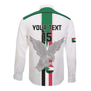 Afro Sudan Football Custom Long Sleeve Button Shirt Come On Falcons of Jediane - African Pride
