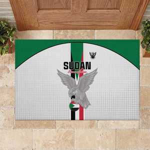 Afro Sudan Football Rubber Doormat Come On Falcons of Jediane - African Pride