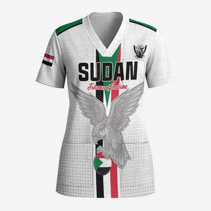 Afro Sudan Football Custom Scrub Top Come On Falcons of Jediane - African Pride